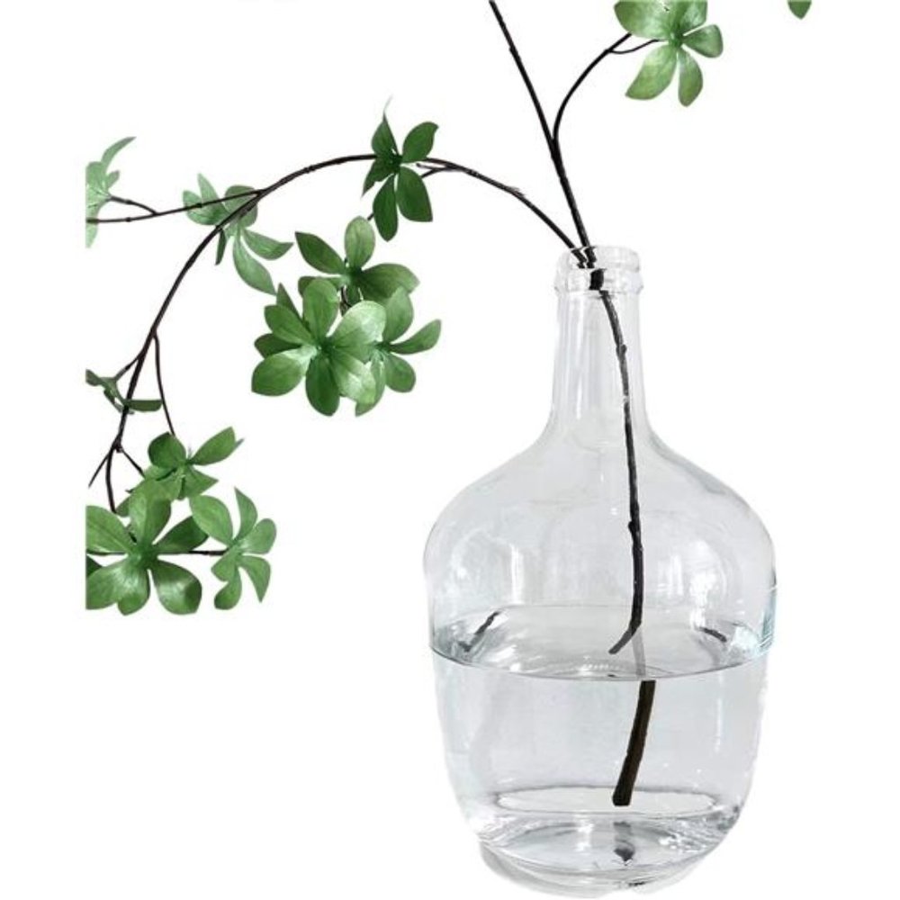 Large Clear Glass Jug Vase Round Flower Decorative Bubble Vase for Dining Table
